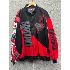 Vintage Superman Nascar Jacket Mens 4XL Red Black JH Design DC Comics